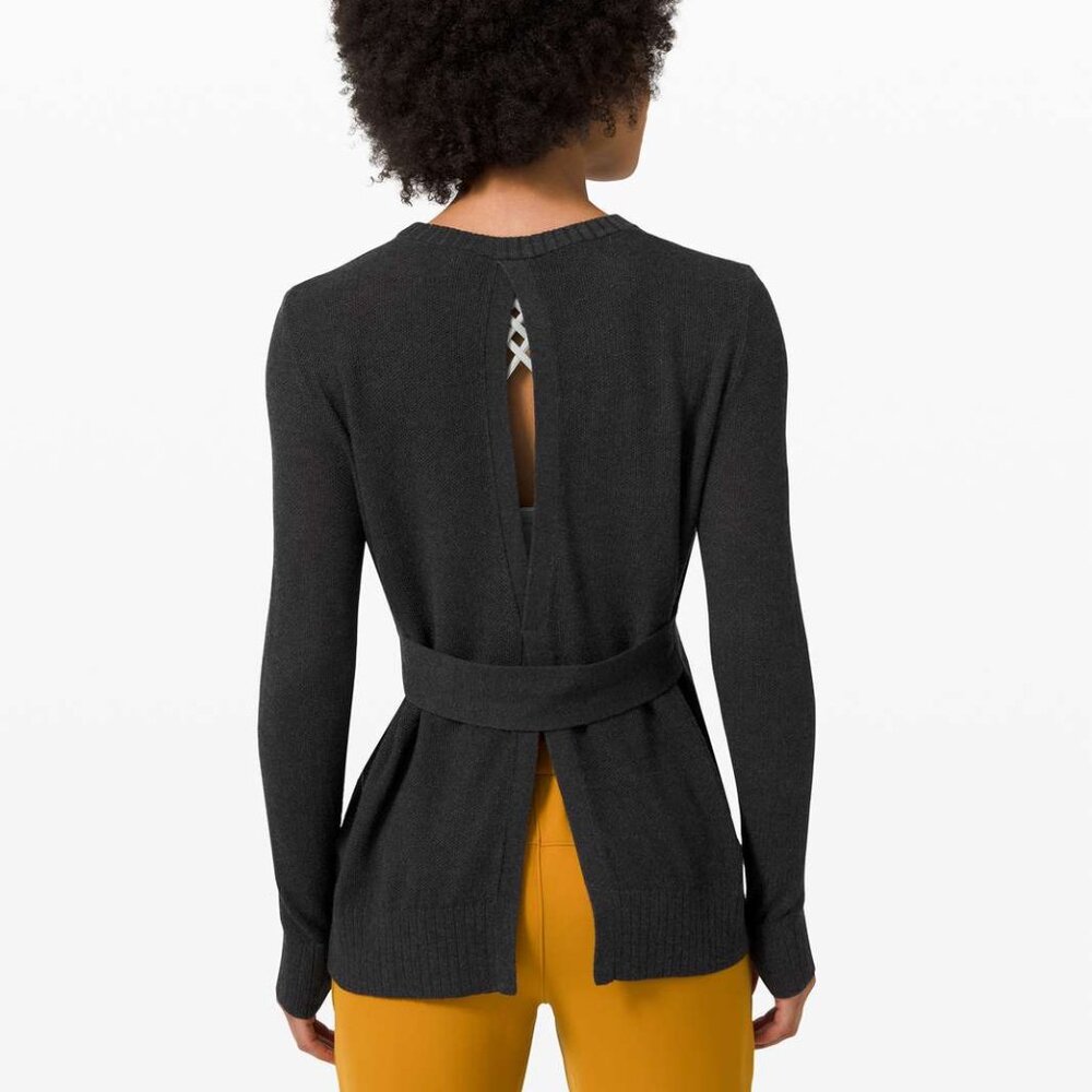 Lululemon Sincerely Yours Sweater Heather Deep Coal Size 4